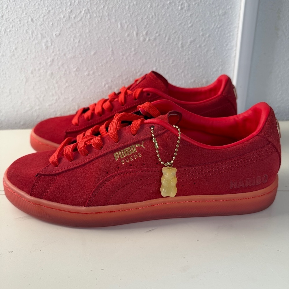 PUMA x HARIBO Suede “Poppy Red” Limited Edition Sneakers Size 7 - Picture 2 of 6